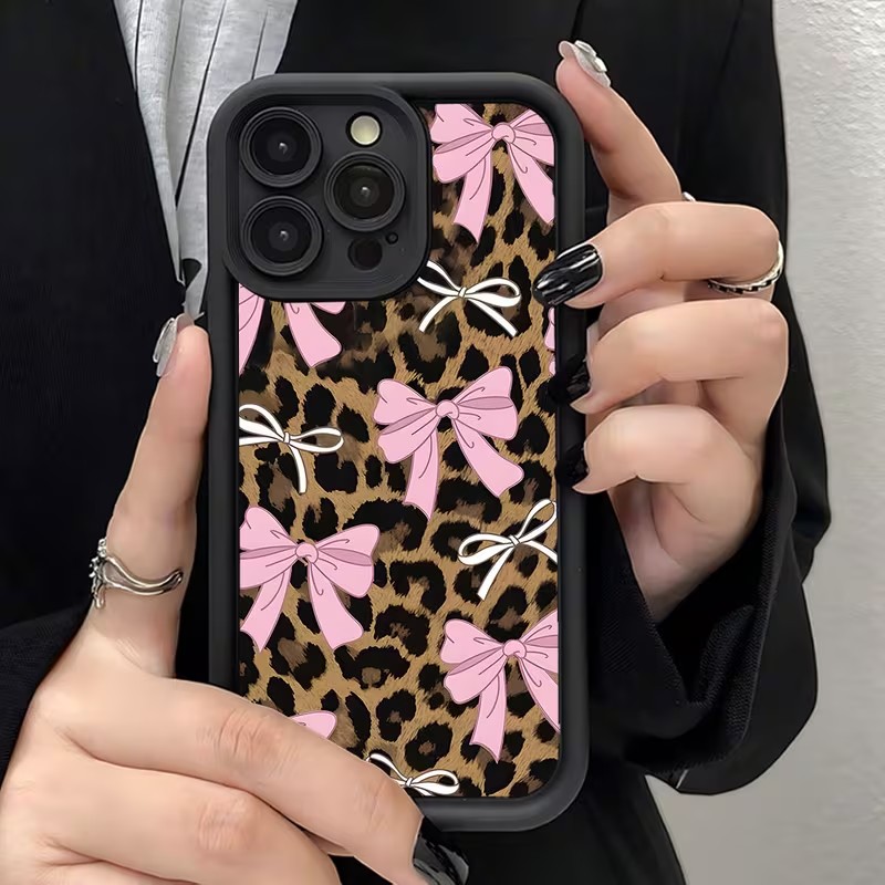 Leopard Print Bow Phone Case F - đánh giá và giá Apple Iphone 15 Pro Max