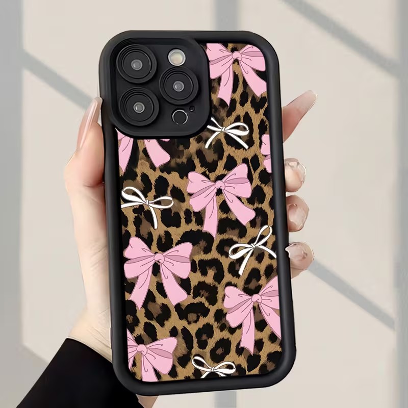 Leopard Print Bow Phone Case F - đánh giá và giá Apple Iphone 15 Pro Max