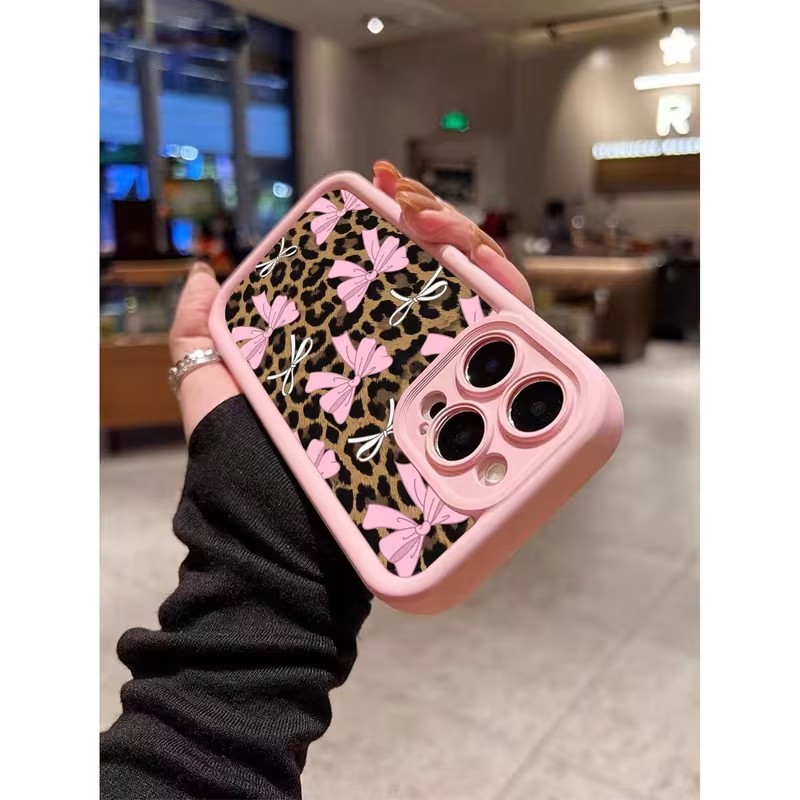 Leopard Print Bow Phone Case F - đánh giá và giá Apple Iphone 15 Pro Max